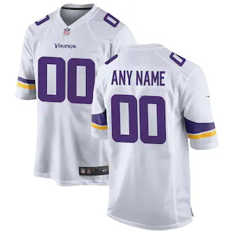 mens nike white minnesota vikings custom game jersey